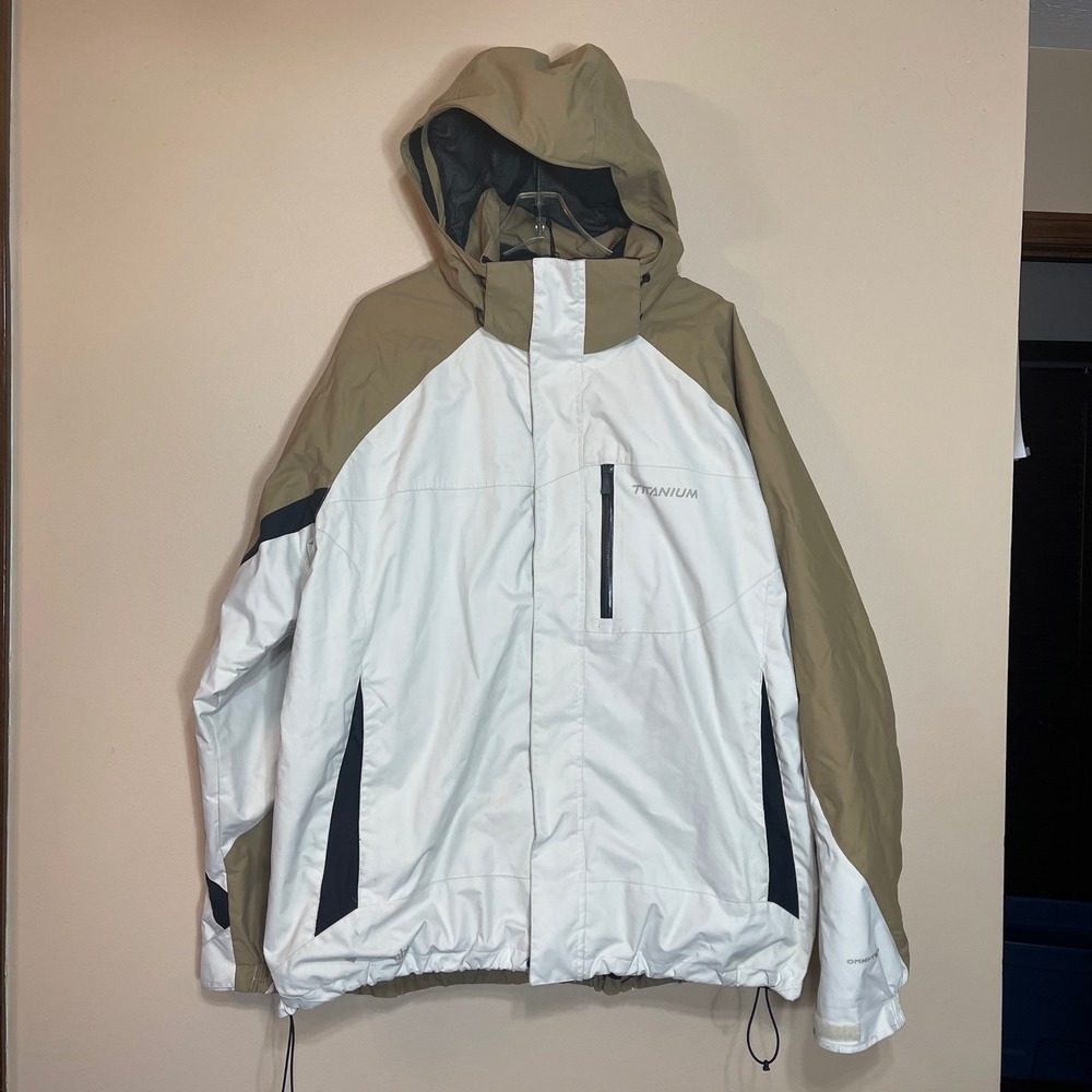 Columbia Titanium Interchange Omni-tech Jacket Men's XXL Khaki Black 3 in 1